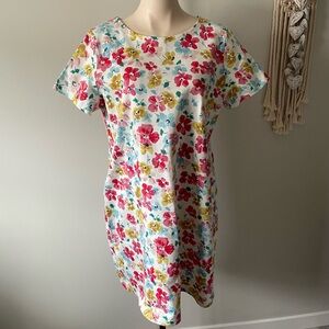 Joules 100% Cotton Floral Shift Tshirt Dress NEW Size 14
